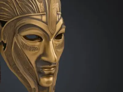 Mythological Anatolian Uyghur Face Mask - Mythological Mask 3D print model purchase