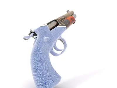 Engraved Vintage Revolver model pack Low-poly 3D model