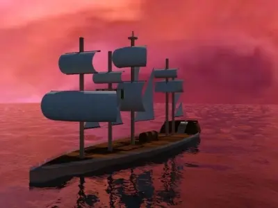 3D Boat sailing ship 3D model