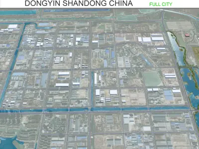 Dongyin Shandong China 80km Free low-poly 3D model