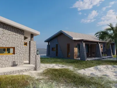 Hotel Beach 3D model buy
