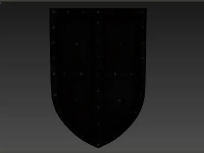 Wooden shield Low-poly 3D model shop
