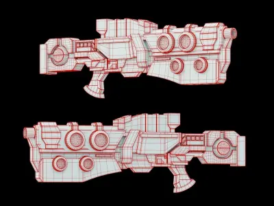Futuristic Gun 3D model 6