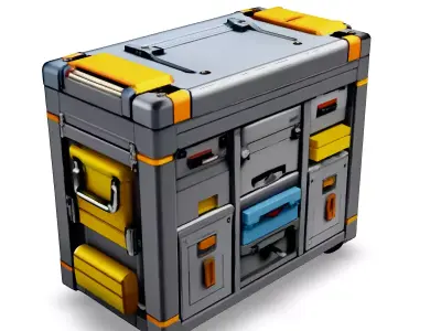 SciFi Rolling Storage Container Low-poly 3D model