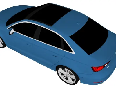 2015 Audi A3 Sedan  Low-poly 3D model