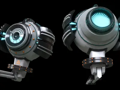 DRONE futuristic looking device Low-poly 3D model