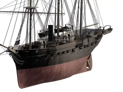 JAPAN NAVY LATE 1800S FRIGATE 3D model