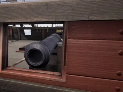 Ship Cannon Free low-poly 3D model