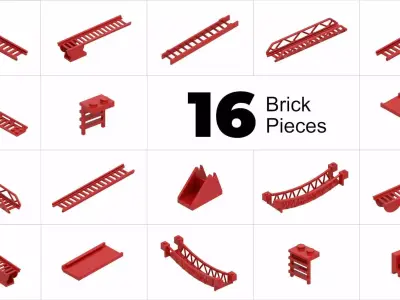 TwindBricks3D - 16 Building Ladder collection 3D print model