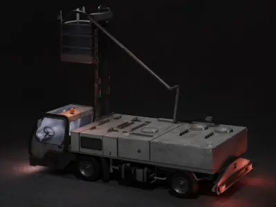 Aircraft Service Vehicle Lavatory Truck Low-poly 3D model