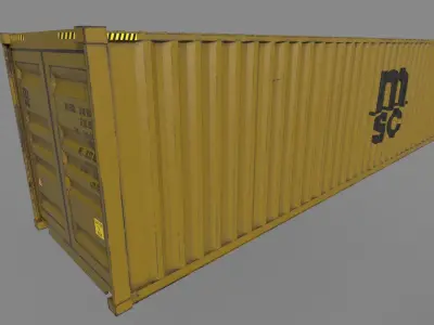 Low-Poly Painted Container Low-poly 3D model
