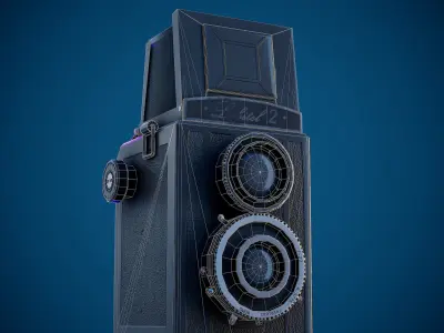 Lubitel 2 Game Ready LowPoly PBR camera Low-poly 3D model
