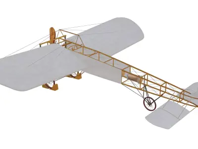 Monoplane Bleriot XI Low-poly 3D model