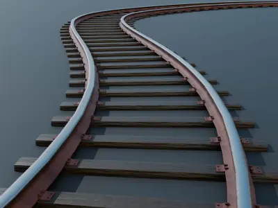 Customizable Railroad Tracks 3D model