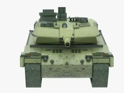 Main Battle Tank MBT Low Poly Military Vehicle Game Ready B Low-poly 3D model