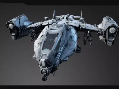 SF - Heavy Military Dropship Low-poly 3D model