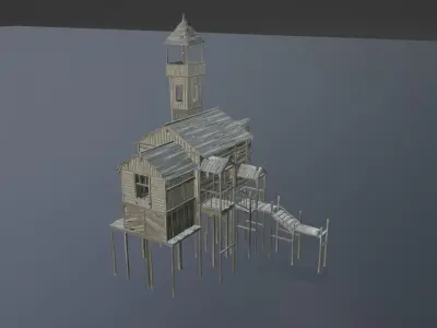Lik town Low-poly 3D model