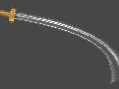 Khora sword with langsax handle Low-poly 3D model