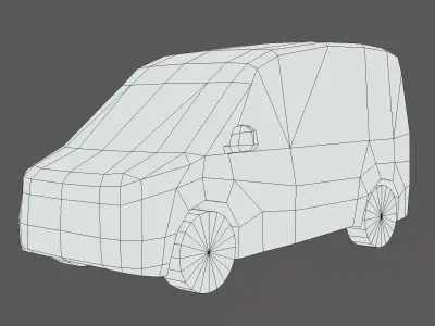 Next-Gen Electric Utility Van Low-poly 3D model