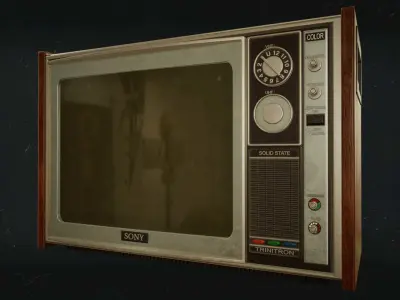 Vintage tv Low-poly 3D model