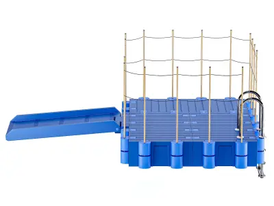 Modular plastic pontoon with a drive-in 3D model