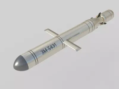 anti-ship missile 3M-54E1 Low-poly 3D model