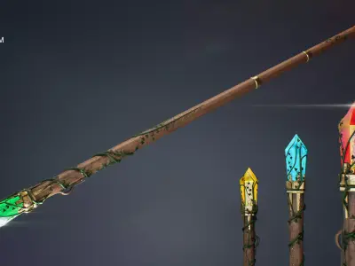 Fantasy Staff Low-poly 3D model purchase