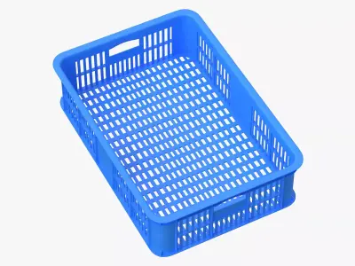 Plastic Crate Blue 3D model