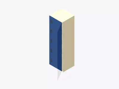Locker - Resin - Locka - Classic - Five Tier Low-poly 3D model