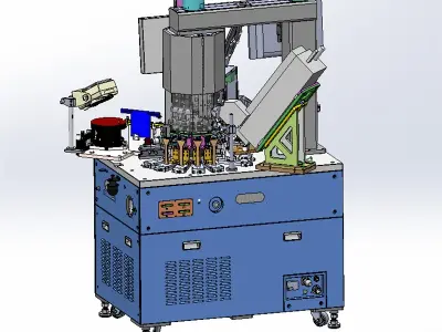 Semiconductor chip turret testing and sorting machine 3D model