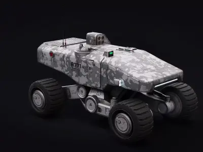 Mars Military Rover Source Files Attached 8K Textures Low-poly 3D model