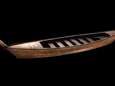 Wooden Boat 3D model buy