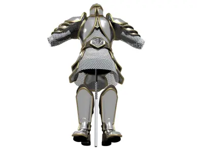Armor on a dummy Low-poly 3D model