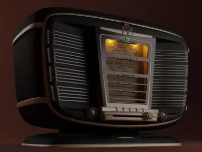 Old Soviet Retro Radiostation Zvezda-54 Free 3D model