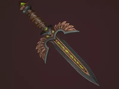 Rune dagger Low-poly 3D model