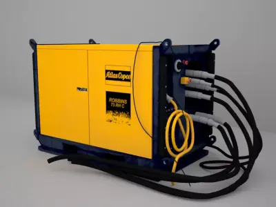 Atlas-Robbins electric generator with hoses 3D model
