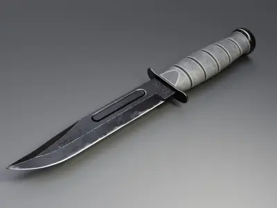 Combat Kabar Knife Low Poly  Low-poly 3D model