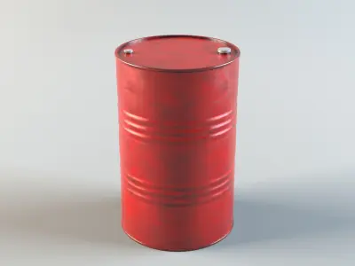 Oil Barrel Low-poly 3D model 8