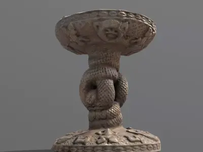 Throne stool of Oba Eresoyen Low-poly 3D model