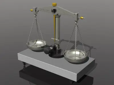 Old precision balance 3D model