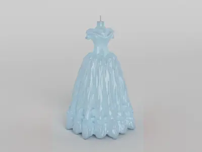 Doll Frock Design Candle ready for 3D print 3D print model