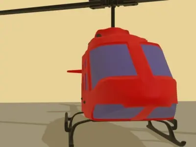 HELICOPTER Low-poly 3D model 8