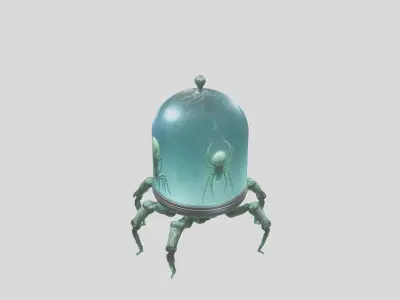 Fantasy Glass showcase Low-poly 3D model