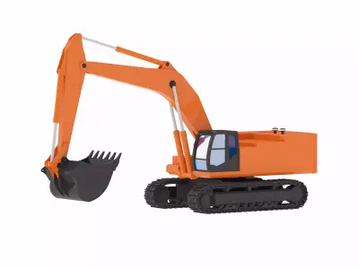 Excavator Mining ZX870 Low-poly 3D model