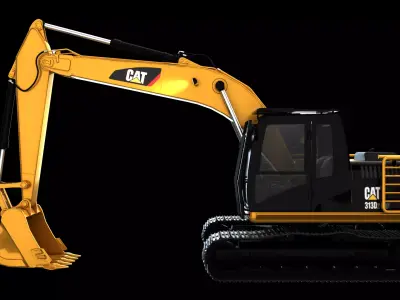 excavator 3D Model Low-poly 3D model