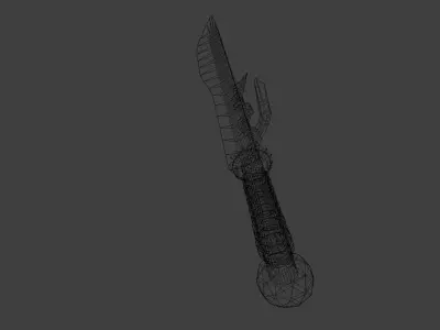 Fantasy Sword with Ornate Guard - Game Ready  Weapon 3D Model Low-poly 3D model