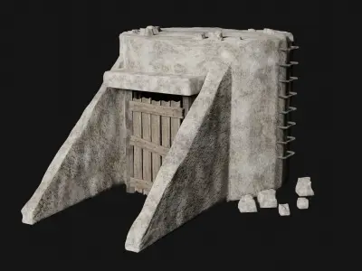 BUNKER SHELTER POSTAPO HIDE HOUSE SURVIVAL IMPROVISED COLLECTION Low-poly 3D model