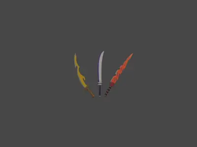 Fantasy Sword Pack Free low-poly 3D model