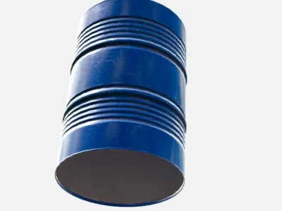 barrel metal blue Low-poly 3D model