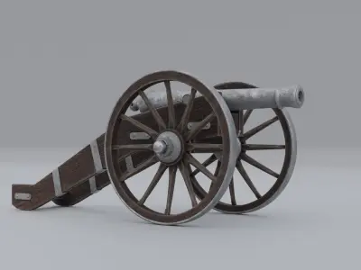 Medieval Cannon Low-poly 3D model purchase